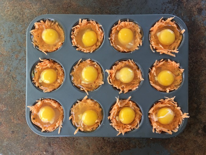 egg in sweet potato cups