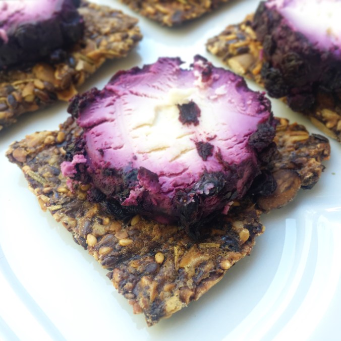 Life Changing Gluten Free Crackers with Blueberry Goat Cheese