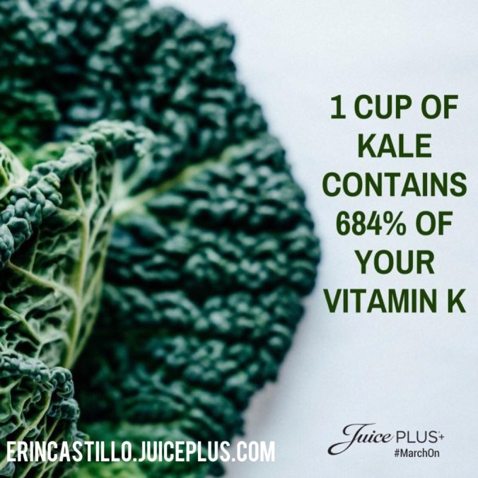 1 cup of kale contains 684% of your vitamin K